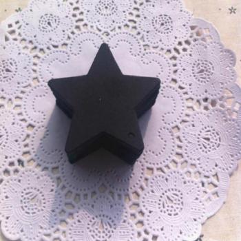 6x6cm Black Star Cardboard Clothing Tags, 500 Pcs/lot