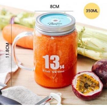Heat Resistant Glass Mason Jar Mugs with Stainless Steel Straw