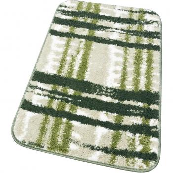 Scendiletto doccia antiscivolo in stile moderno con motivi a strisce, morbido e lavabile, 100% Made in Italy – colore verde, misura 50x80 cm
