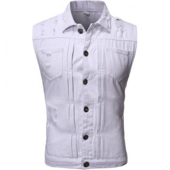 Men's Plus Size Black Denim Vest