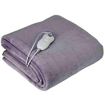 Adler AD7425 Calienta Camas Eléctrico Individual, 150x80cm, 3 Niveles, Lavable, Polar, 60W, Violeta