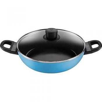 Caprera Tegame 28 cm in Blu con 2 Manici e Coperchio (Ballarini)