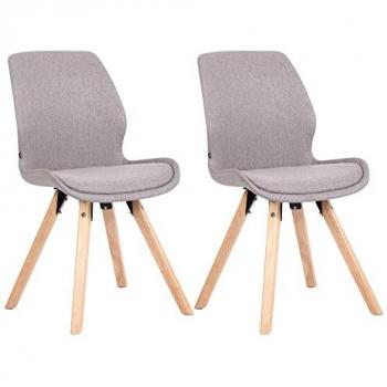 Set di 2 sedie Luna in tessuto grigio