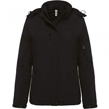 Parka da donna foderato in softshell con cappuccio Kariban Nero l