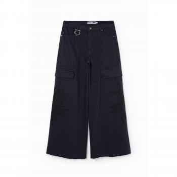 Pantaloni Cargo Desigual Collina Strada in Cotone Nero S