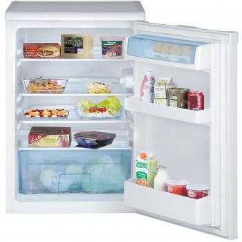 Beko TSE 1423 Mini-Stand-Kühlschrank – Energieeffizienzklasse A++ – Jahresverbrauch 92 kWh – Fassungsvermögen 130 Liter – weißer Tischkühlschrank mit abnehmbarem Arbeitsplattenbereich und Gemüseschale