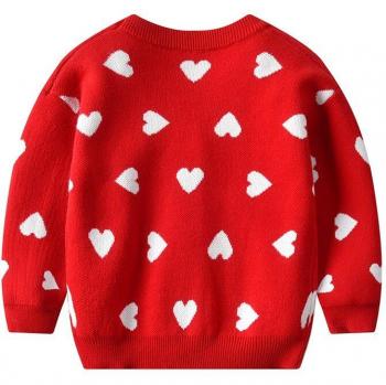 Toddler Girls Long Sleeve V Neck Sweater 2-6Y