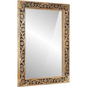 VidaXL Bathroom Mirror, 50x70x2.5 cm, Solid Wood Mango, Glass