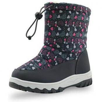 Bottes de neige fleuries pour enfants avec cordon supérieur
