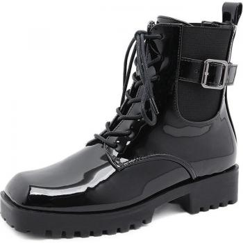 Botas Cortas de Estilo Punk para Mujer con Hebilla de Metal y Tacón Bajo