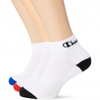 Champion Performance Ankle X3 Calcetines de Deporte Multicolor - Blanc/Noir, Blanc/Bleu, Blanc/Rouge
