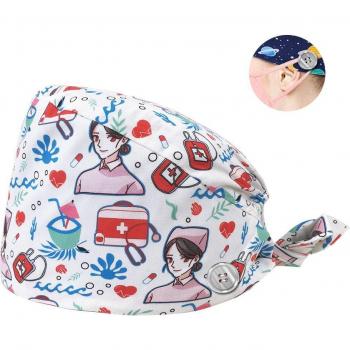 Pet Grooming Cotton Scrub Hats with Sweat-Absorbent