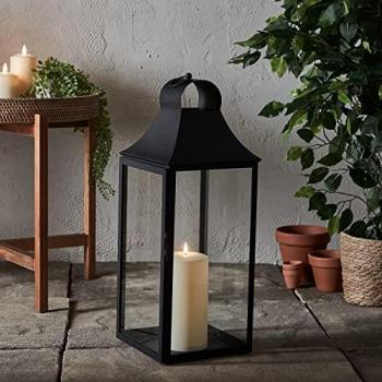Albury 59cm Black Garden Lantern (TruGlow Candle)