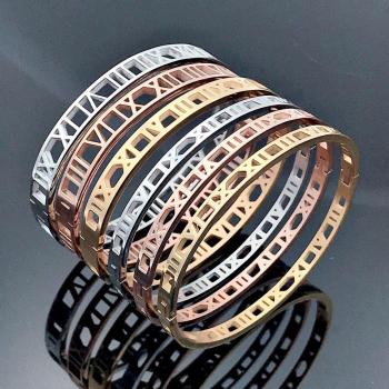 FYSARA Geometric Hollow Roman Numbers Bracelet