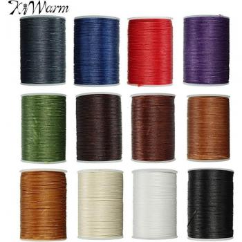 KiWarm 78‑Meter Leder-Schnur 0,8 mm – Gewachstes, mehrfarbiges Gewinde für Nähen & Werkzeug