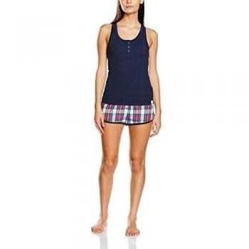 SUPERDRY Alaskan Lounge Short Set, Lencería para Mujer, Azul
