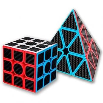 Cube Magique Meilong Moyu Cubing Classroom Fibre de Carbone, adhésif antidérapant avec Rotation Plus Rapide, Facile et Doux, Puzzle 3D, débutants et Professionnels (Ba1)
