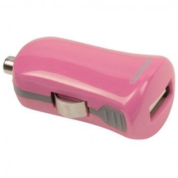 Roze USB autolader 2,1A