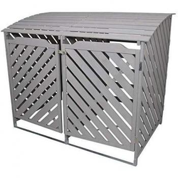 MonsterShop Grey Wash Double Wheelie Bin Storage