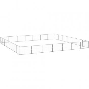 Parque de Seguridad Canina 49m² Acero Plateado