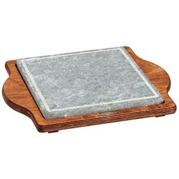 Pietra ollare 25x25 - quadrata con base betulla