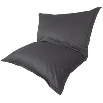 Pouf Intérieur XXL en Velours Gris 190x155cm
