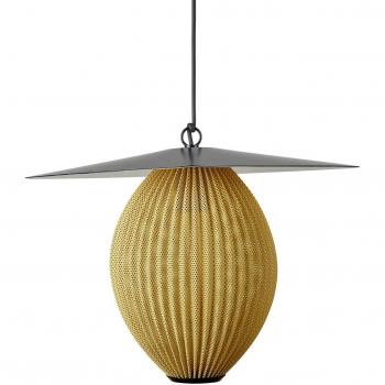 Gubi Satellite Pendelleuchte Outdoor, schwarz/gold matt - ø27 cm
