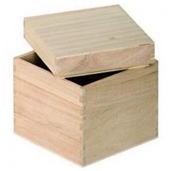 Natural Wooden Square Organizer, 12 x 12 x 12 cm