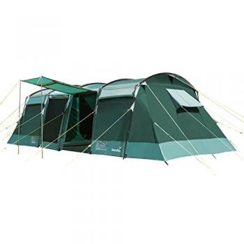 Skandika Montana 8 Tente de camping familiale – Tunnel 700 × 280 cm – 8 occupants – vert