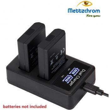 Mettzchrom Chargeur de batterie double pour Canon LP-E8, LP-E6, LP-E6N, LP-E10, LP-E12