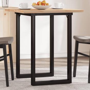 VidaXL Solid Wood Pine and Cast Iron O-Frame Dining Table 60x60x75.5 cm