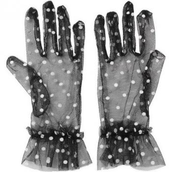 Gants de conduite en maille à pois avec volants, L84