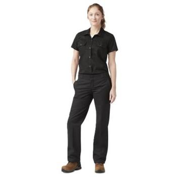 Camicia Dickies Donna Black Work Shirt Cropped SS w White