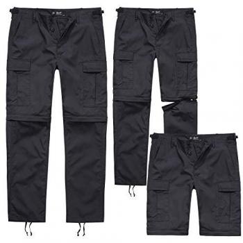 Brandit Slimfit Ripstop‑kombi‑byxor – Svarta cargo‑byxor för herr i storleksintervall S‑XXL