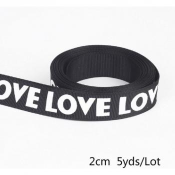 Cinta de Embalaje Negro con Estampado de Amor