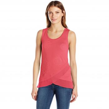 Desigual Women's Round Neck Tank Top - Pink - Size Medium