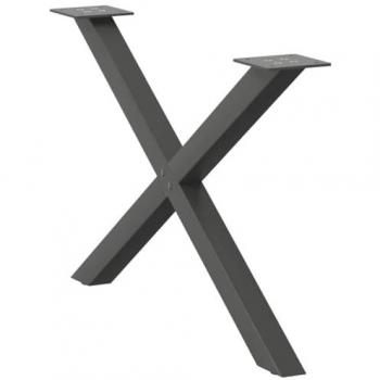 Gambe per Tavolino da Caffè a X 2 pz Antracite 70x(42-43) cm Acciaio