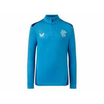Castore 2023-2024 Rangers Half Zip Midlayer Deep Water Kids Blue Large Boys