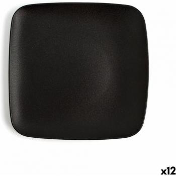 Ariane Dark Gray Square Ceramic Dinner Plate 20 cm (Set of 12)
