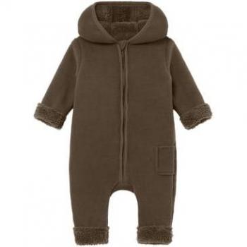 Tuta in pile marrone Kuddel per bambini