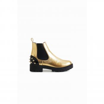 Desigual Biker Gold Ženske Ankle Čizme