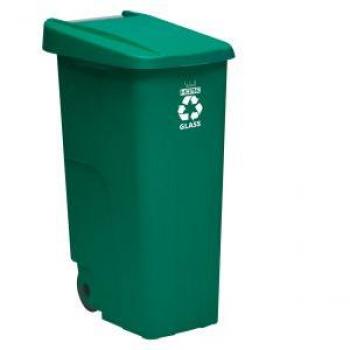 Zanvic - WellHome Contenedor de reciclaje 110L, cerrado con tapa y ruedas