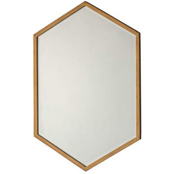 Helston Oversized Vintage Gold Metallic Patterned Mantel Wall Mirror 35.5 inches by 23.5 inches