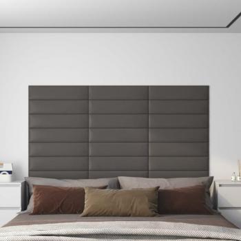 Panneau Décoration Similicuir 1,08 m² – Gris 60×15 cm (12 pièces)