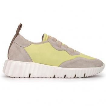 Zapatillas de piel y tejido modelo CONCORDIA en tonos Amarillos