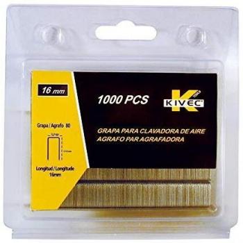 Grapas rectas tipo 80 16mm 1000 unidades Kivec