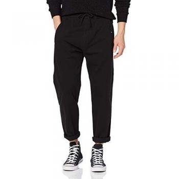 Superdry Pantalones Edit Taper Drawstring para Hombre, Negro, Talla 36/32