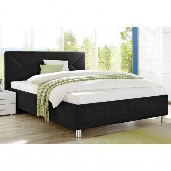 Maintal Polsterbett schwarz Microvelours
