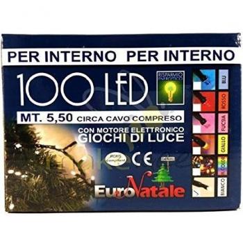 CATENA DI LUCI 100 LED BIANCO CALDO MT 5+5 MINILUCCIOLE NATALE