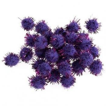 Trimits 100 Pack Purple Metallic Pom Poms